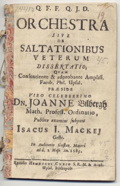 Orchestra sive de saltationibus veterum. A.a.