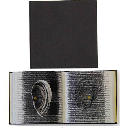 La Plata: Tercera persona, 2023. b/w and duo tone plates, pages are cut-out in the center, lined wit...