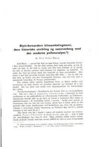 Blytt-Sernanders klimavekslingsteori, dens…