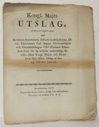 Kongl. maj:ts utslag, af den 27 april 1816, uppå…