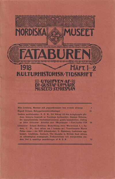 Fataburen. Kulturhistorisk tidskrift. 1918, häfte…