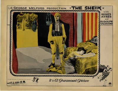 Rudolph Valentino (actor) THE SHEIK [1921] Lobby card