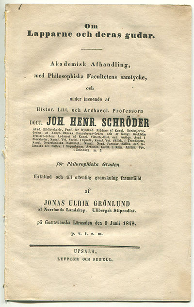 Om lapparne och deras gudar. A.a.