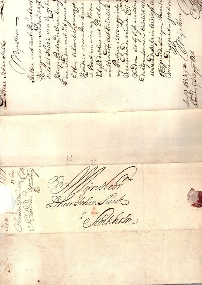 HAND-WRITTEN LETTER dated 15 January 1707, in…