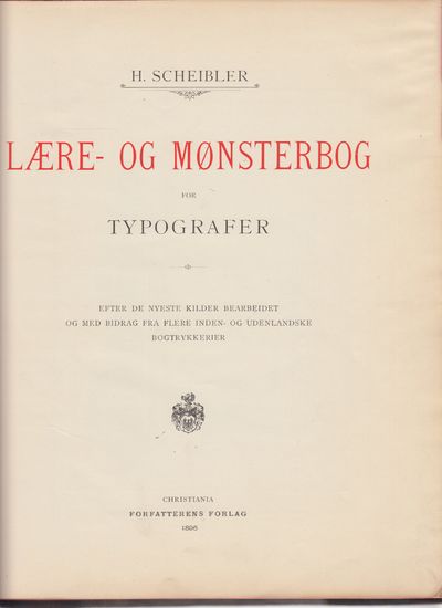 Lære og Mønsterbog for Typografer.