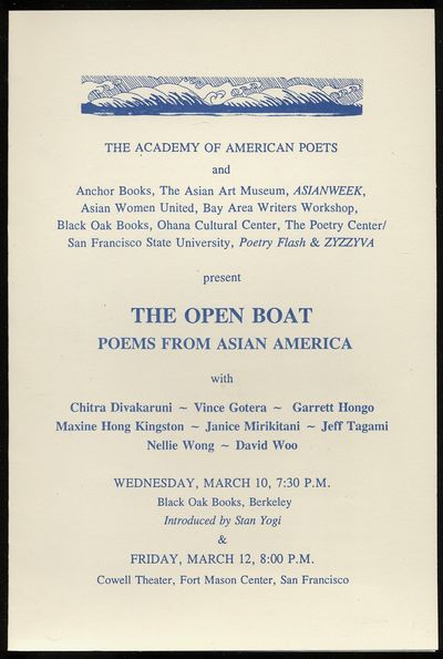 [Program]: The Open Boat: Poems From Asian America