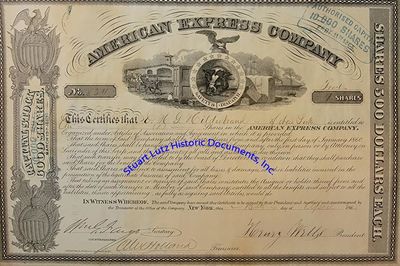 An American Express Stock Certificate Signed By Wells And Fargo