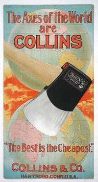 image of "The Axes of the World are Collins". Hanging advertising plaque