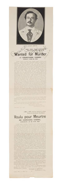 Wanted for Murder of Georgiana Goddu, Sunday, June 28, 1903..