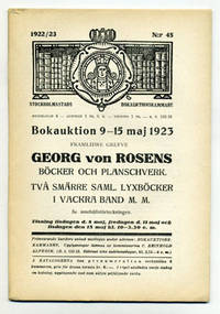 Bokauktion 9-15 maj 1923. Framlidne grefve Georg…
