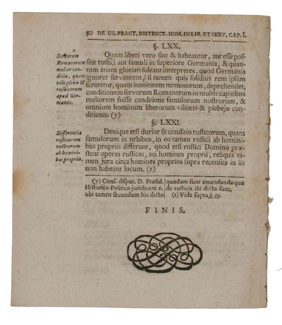 Dissertatio Inauguralis De Usu Practico Distinctionis hominum in ingenuos et libertinos,...Praeside Christiano Thomasio...pro Licentia...Doctoralia... (photo 3)