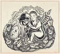 Non Laughing Love" -- Original Pen and Ink Drawing by John Austen