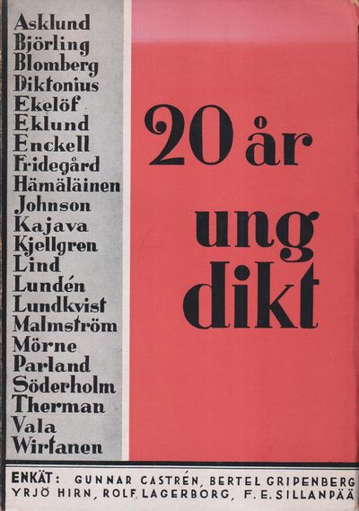 20 år ung dikt. [Utg. av] Söderström & C:o…