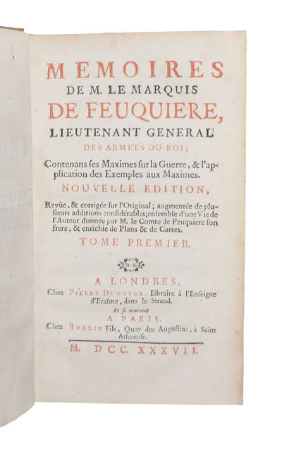 Memoires de M. le Marquis de Feuquiere. Vol. 1 & 2 (out of 4). (photo 2)