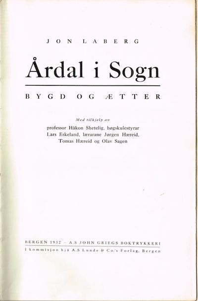 Årdal i Sogn. Bygd og Ætter. (photo 2)