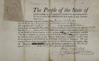 The People of the State of / NEW-YORK, by the GRACE of GOD Free and Independent: / To all to whom these PRESENTS shall come, or may concern: / GREETING. / I do CERTIFY and make known, That, [Parker Mc Farlan (sp?)] / late of [the United Kingdoms of Great Britain and Ireland] / but at present of [Mayfild] in the county of [Montgomery] / in our Court of Common-Pleas, held at the Court-House in Johnstown, on the [fourteenth] / day of [June] - in the year of our LORD One thousand eight hundred and [Nine] / in our county of Montgomery, was, in pursuance of an act of Congress entitled / 