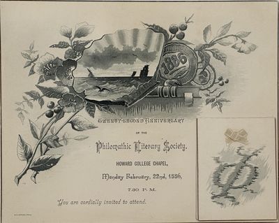Phila., : E. A. Wright (Engraver and Printer). 14 x 17.5 cm. Engraved invitation, printed on stiff c...