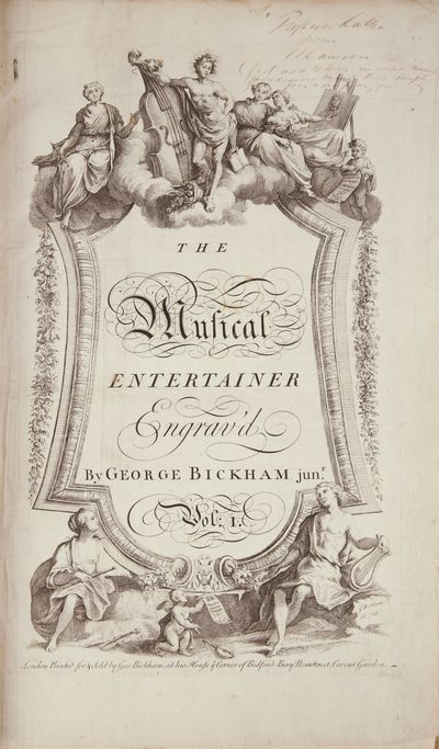 The Musical Entertainer. Complete 2-volume set, with a total of 200 fine engraved illustrative plates