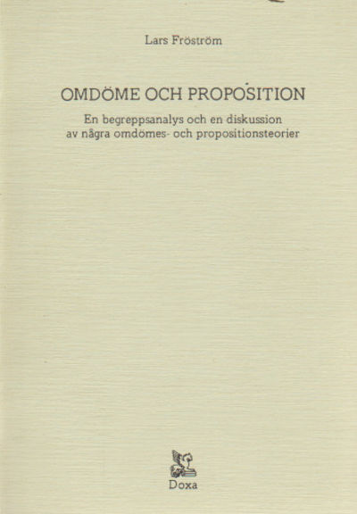 OMDÖME OCH PROPOSITION. En begreppsanalys av…