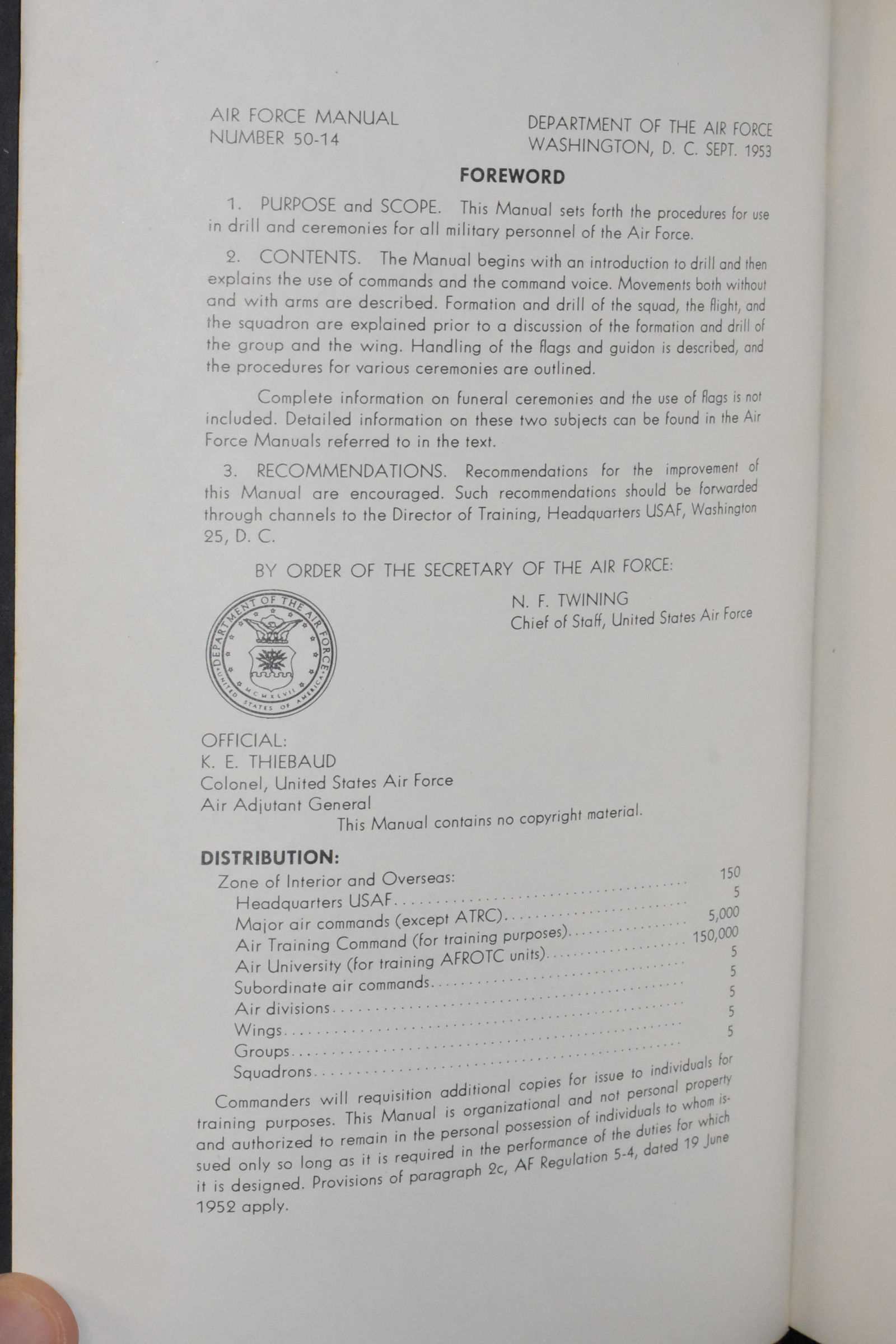 Drill and Ceremonies AFM 50-14 by Department of the Air Force - Main Image