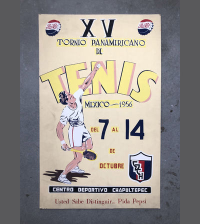 Tenis XV. Torneo Panamericano de Tenis. Mexico ~ 1956. Del 7 al 14 de Octubre. CDCH. Centro Deportivo Chapultepec. Usted Sabe Distinguir... Pida Pepsi.