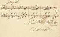 Autograph musical quotation from one of the composer's best known works, the symphonic suite Sheherazade, Op. 35, signed