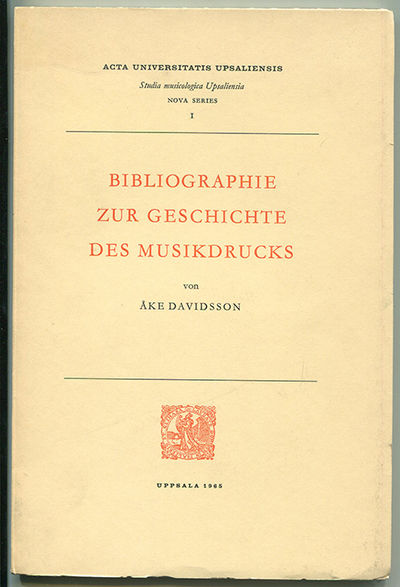Bibliographie zur Geschichte des Musikdrucks.