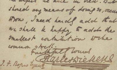Charles Dickens, on Behalf of One of His Charitable Committees, Asks a Potential Participant for a Financial Contribution