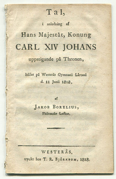 Tal, i anledning af hans majestät, konung Carl…