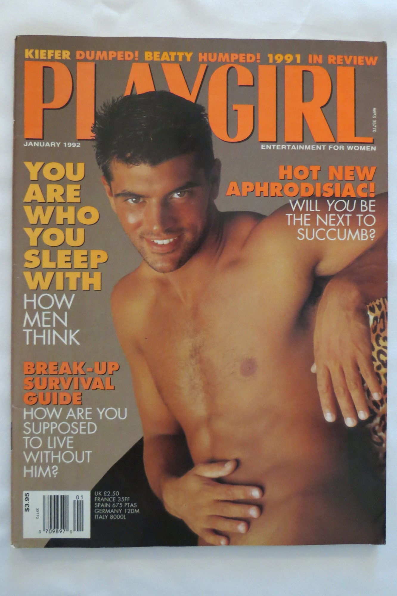 PLAYGIRL MAGAZINE, ISSUE DATED JANUARY 1992 MEN WHO THINK (NUDE) by  Playgirl Magazine Inc - 1992 - from Sage Rare & Collectible Books, IOBA  (SKU: 4313)