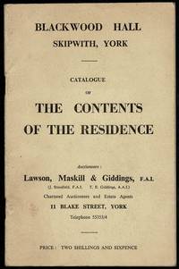 image of Blackwood Hall Skipworth, York: Catalogue of the Contents of the Residence
