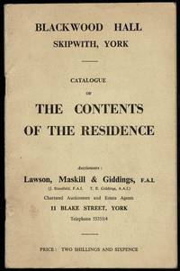 Blackwood Hall Skipworth, York: Catalogue of the Contents of the Residence