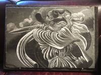 Gandalf The White Wielding Glamdring On Blue Stone Slate Original Hand Painted Blue Stone Slate...