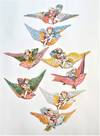 Set of 8 Chromolithographed Die-Cut Paper Ornaments