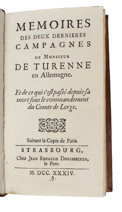 Memoires des deux dernieres campagnes de Monsieur de Turenne en Allemagne. (photo 2)