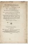 Catalogue d’une belle Collection de Tableaux, et Bustes en marbre. Dont la majeure partie provient du célèbre Cabinet de…vendue le 22, & jours suivans. Par F.C. Joullain fils