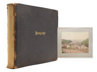 Album of Japanese 8 hand-coloured photographs and 14 others mostly Mexican including birds eye view of the city of Zacatecas, Statues of Guitlahuac, Hotel del Jardin, water carere, La Viga tipped into an album