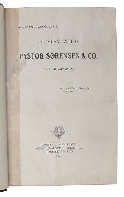 Pastor Sørensen & Co. En Redegørelse. - [DEDIKATIONSEKSEMPLAR.] (photo 4)