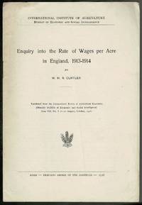 image of Enquiry into the Rate of Wages per Acre in England, 1913-1914