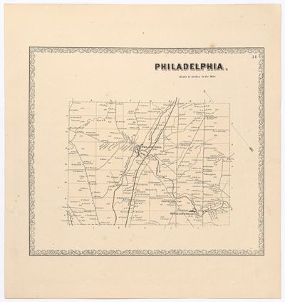 Lithographic Map of Philadelphia and Sterlingville, New York, circa 1864