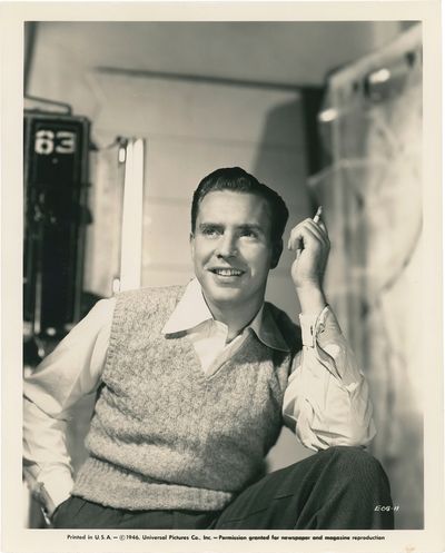 Universal City: Universal Pictures, 1946. Vintage publicity photograph of actor Edmond O'Brien, 1946...