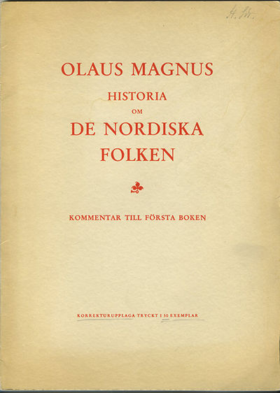 Olaus Magnus Historia om de nordiska folken.…