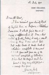 image of Autograph Letter Signed to Mr Wood (William A., 1844-1930, Theologian & Educationalist, Originator of the 'Spoonerism')