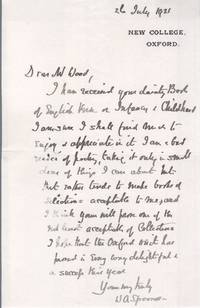 Autograph Letter Signed to Mr Wood (William A., 1844-1930, Theologian & Educationalist,...