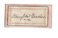 image of SLIP OF PAPER SIGNED BY CONGREGATIONALIST CLERGYMAN AND SOCIAL REFORMER HENRY WARD BEECHER.