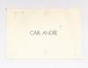 Exhibition postcard: Carl Andre (opens 15 April 1975)