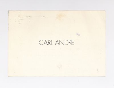 Exhibition postcard: Carl Andre (opens 15 April 1975)