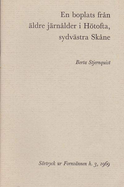 En boplats från äldre järnålder i Hötofta,…