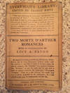 Two Romances Of The Death Of Arthur Introduction By Lucy Allen Paton