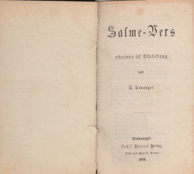 Salme-Vers udgivne til Skolebrug ved...